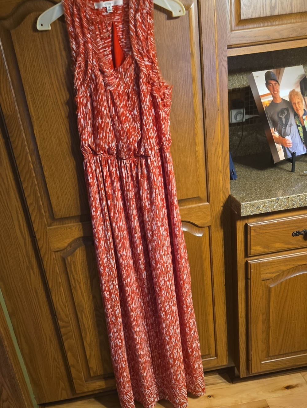 Womens Red Patterned Maxi Dress by Studio M